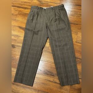 Land’s End Men's 40 Traditional Fit Wool Plaid Dress Pants Slacks Bottoms